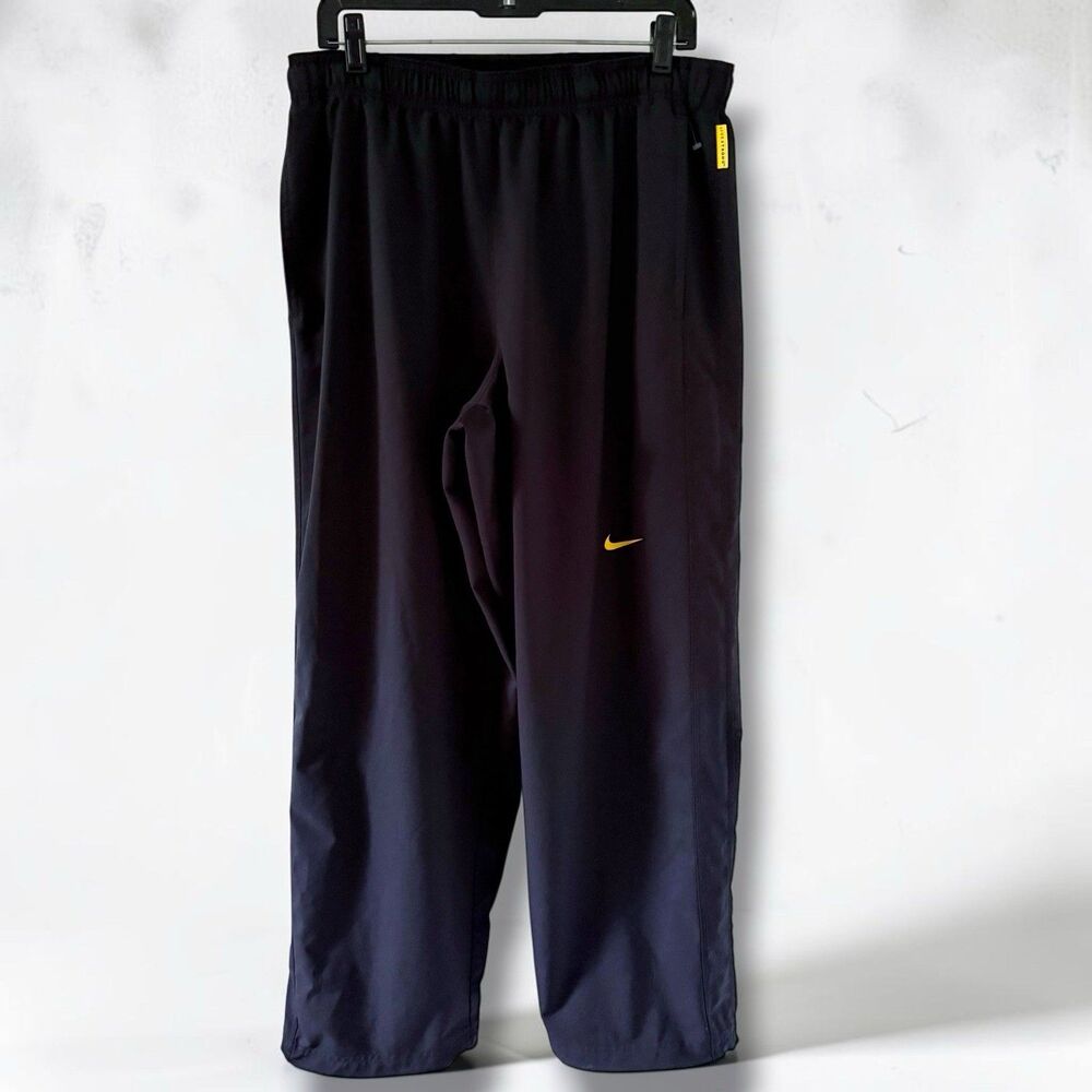 Nike Livestrong Men Dri-Fit Track Pants Black Yellow 393952-010 Sz XL Baggy Y2K